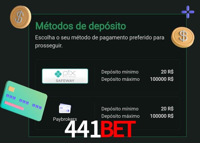 O cassino 441Bet oferece uma grande variedade de métodos de pagamento
